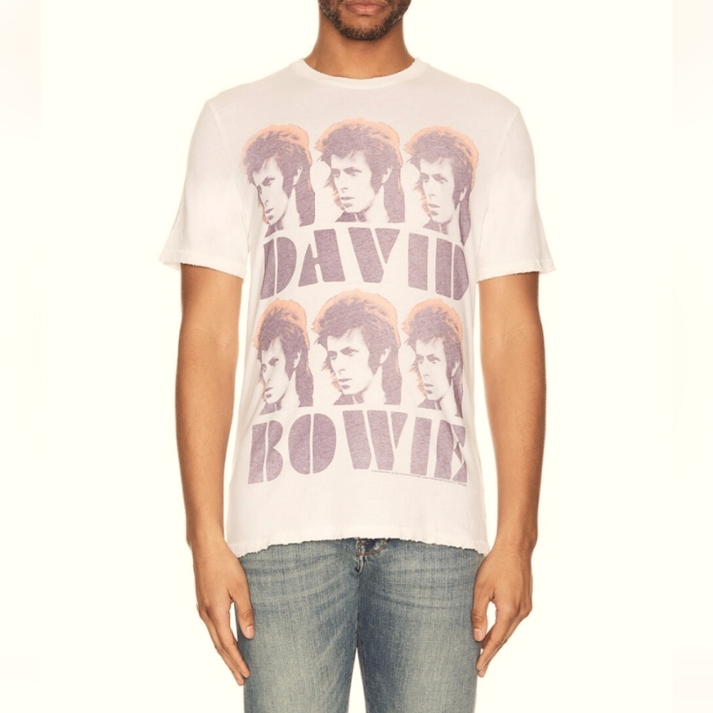NWOT Men's David Bowie Junk Food Clothing Distressed T-shirt - Picture 5 of 7
